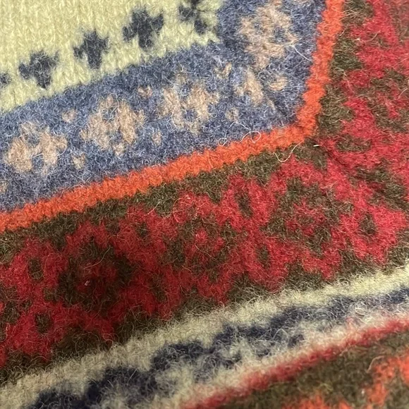 Vintage Paul Harris Nordic Fair Isle Shetland Wool Full Zip Sweater Sz S - Picture 14 of 16